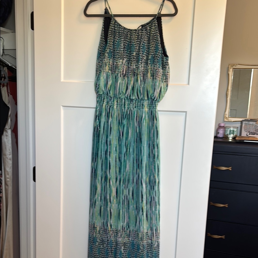 Enfocus Studio Green Halter Sundress Maxi